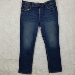 Silver Womens Jeans Suki Slim Blue Denim Ripped Dark Wash Mid‎ Rise Plus 18